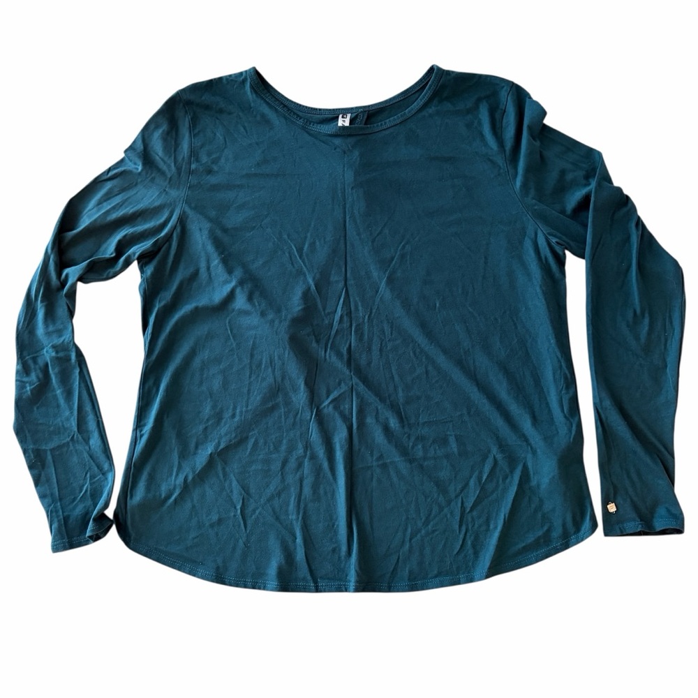 Fabletics Millie Deep Teal Open Back Top, Size L